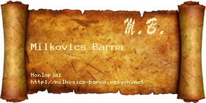 Milkovics Barna névjegykártya